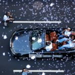 Maya Moore et Taj McWilliams-Franklin lors de la parade après le titre de 2011