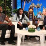 Kobe Bryant et Arike Ogunbowale sur le plateau d'Ellen DeGeneres